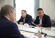 Встреча Председателя ЗСО Валерия Малышева и лидеров фракций с врио Губернатора Ульяновской области Алексеем Русских